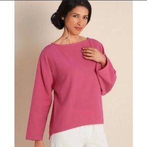 Soft Surroundings Petite Small Dusty Lime Gauze Tunic